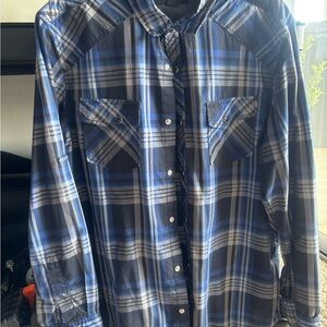 INC International Concepts Men's Blue Plaid Shirt
